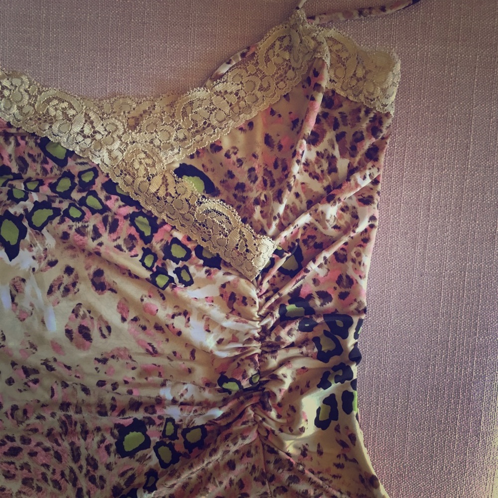 SEXY PINK/LEOPARD PRINT TANK/CAMI SIZE S